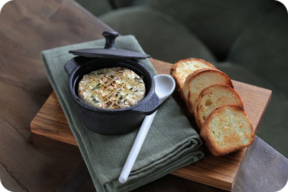 Baked Brie with Local Fruits Tamarillos & Crispy Toasts — Brie Restaurant & Cheesery, Ubud