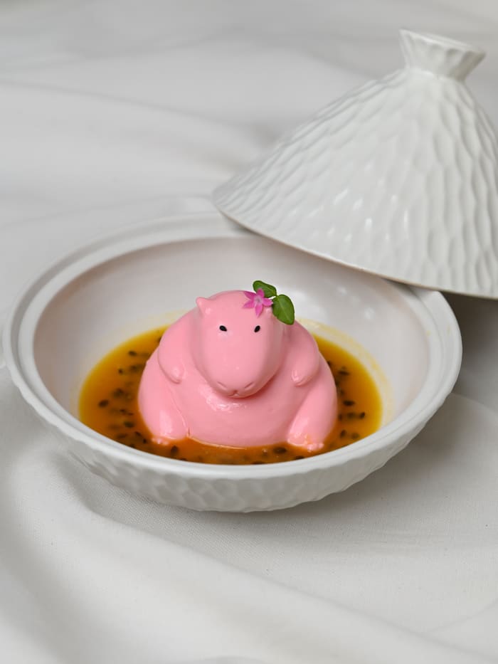 Panna Cotta- Capybara with Passion Fruit — Brie Restaurant & Cheesery, Ubud